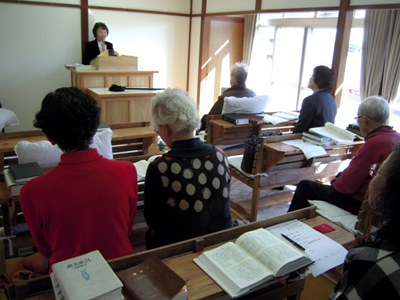 神山教会の礼拝風景（2016年2月）
